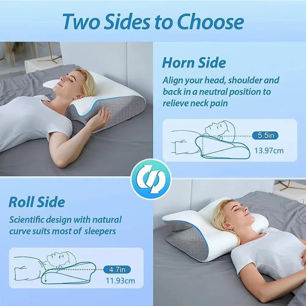 Ergonomisches Memory-Foam-Nackenkissen – Für erholsamen Schlaf