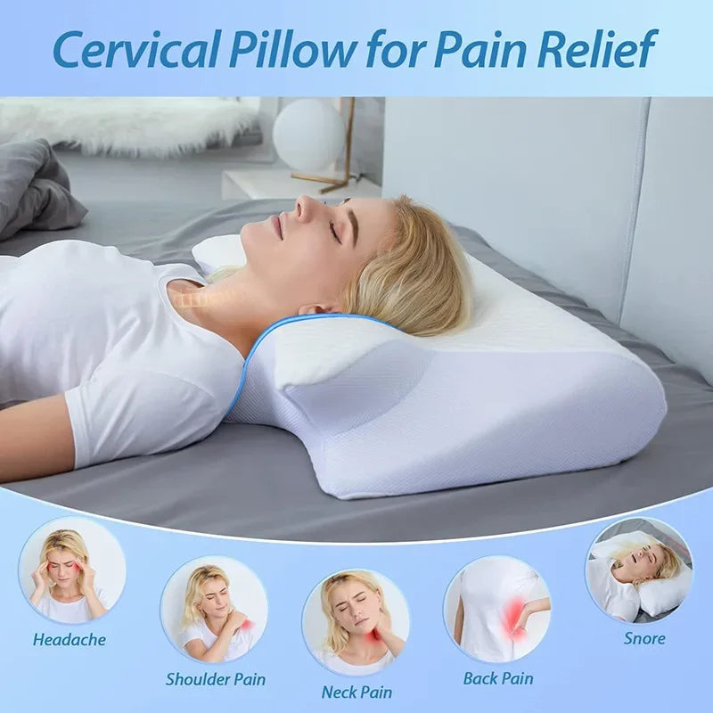 Ergonomisches Memory-Foam-Nackenkissen – Für erholsamen Schlaf