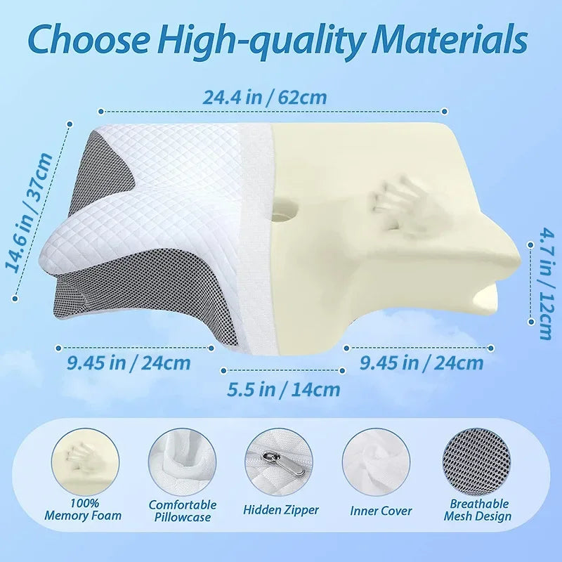 Ergonomisches Memory-Foam-Nackenkissen – Für erholsamen Schlaf